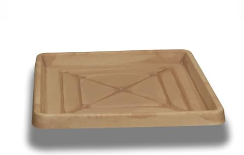 Pollice Verde - Sottovaso Quadrato in Resina Made in Italy (Esterno 54cm - Interno 47cm) – Resistente a Gelo, Urti e UV – Leggero ed Ecologico (Anticato, 54 cm)