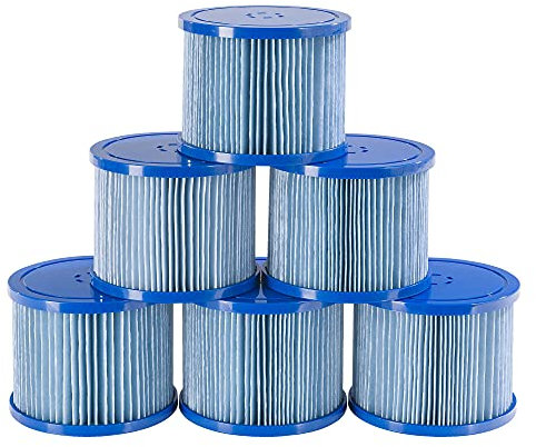 Arebos Poolfilter | 6X Filterkartuschen Spa Whirlpools | Antimikrobieller Filter | Blau