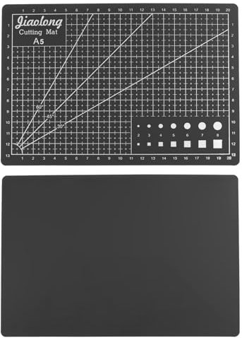 sourcing map 2 Stück A5 Selbstheilende Schneidematte 9x6 Doppelseitige Bastelschneide Brett für DIY Kunstwerke Nähen Schneiden Schwarz