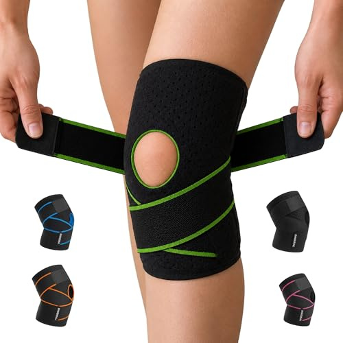 DINGIRA Kniebandage Damen & Männer – Verstellbare, atmungsaktive Bandage für Knieschmerz, Meniskus, Arthrose – Kniestütze, Knie Bandage, Knee Support, Knee Brace, Kniebandagen