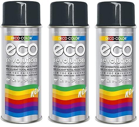 Fahrzeugteile Hoffmann 3er Sparpack Deco Color ECO Lackspray glänzend oder matt 400ml nach RAL (3 Dosen ECO RAL 7016 Anthrazit Glanz)