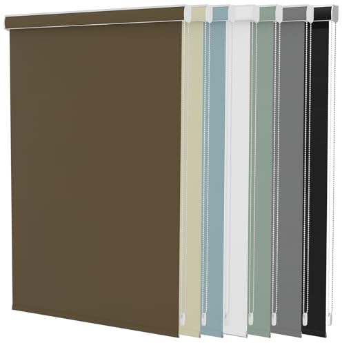 MYshade Custom Size Roller Shades Corded Blackout Binds with Valance, Light Blocking Fabric Room Darkening Customized Roller Blinds for Indoor Windows Shade Inside Outside Mount