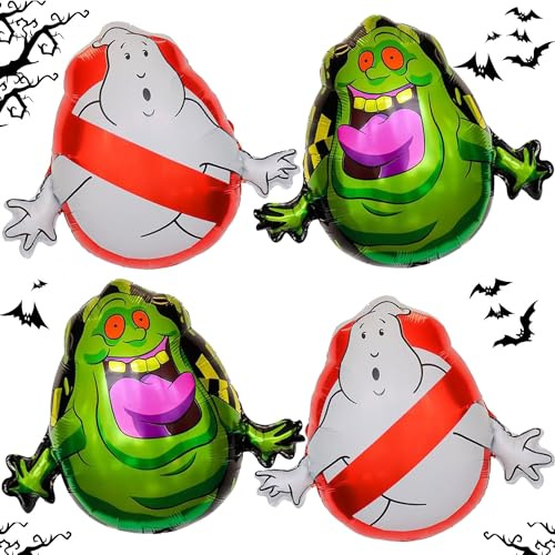 25 Zoll Ghostbuster Luftballons, 4 Stück Ghostbuster Themen Ballon Set, Ghostbuster Filmspiel Ballon, Ghostbuster Foil Luftballon, Ghostbuster Luftballons Deko für Geburtstag Themenpartys Zubehör