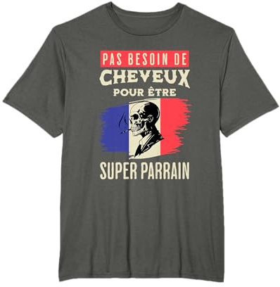 Humour Parrain Chauve Idée-cadeau Super Parrain Chauve T-Shirt