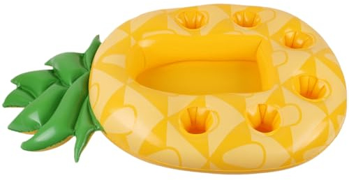 Getränke Floats Für Den Pool Pool Getränkeschwimmer Aufblasbarer Ananas Getränkehalter 84,9 X 55,9 Cm Großes Pvc Schwimmbecken Tablett Mit Getränkehaltern Tragbarer Schwimmender Getränkehalter