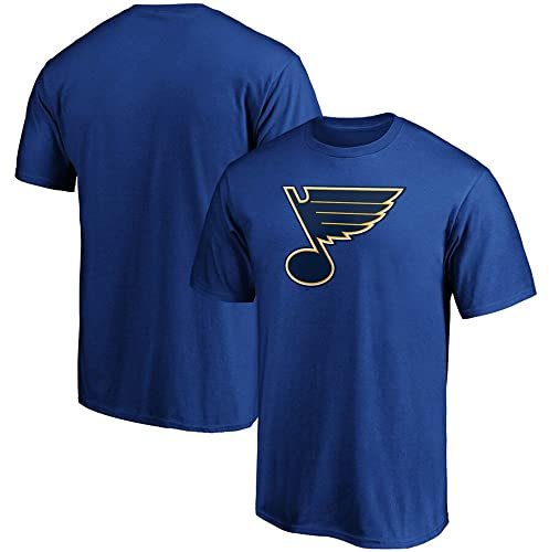 PiWine Pullover Half Sleeve Hockey Blues Sportbekleidung T-Shirt Männer NHL Kurzarm Bequeme Eishockey Sweatshirt,M
