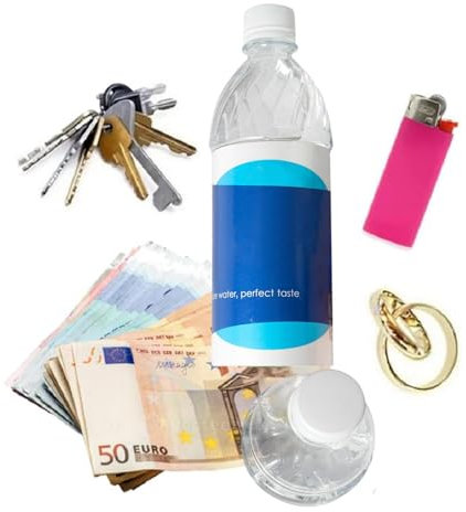 Umleitungssichere Wasserflasche – Geheimbehälter-Wasserflasche | Neuheit Geheimbehälter | Wasserflaschen-Safe | Reiseumleitung Behälter | Sicherer Aufbewahrungsbehälter für Schlüssel, Schmuck, Karten