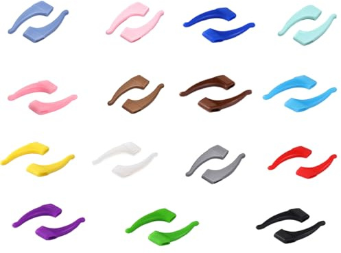Lhbwhiz 15 paia di set di aste per occhiali,orecchie per occhiali morbide in silicone gancio,copriocchiali antiscivolo,supporto universale per cuscinetti auricolari(colorato)