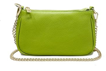 Chicca Borse Borsetta da donna in pelle, borsa a tracolla clutch pochette