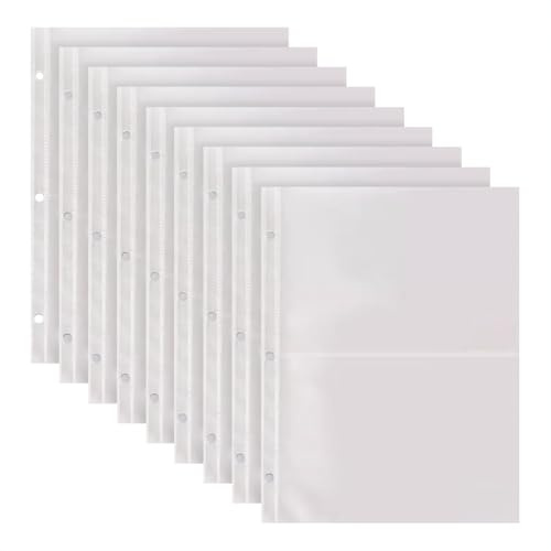 40 Stück A5 Binder Fotoeinlagen 3 Ringbuch Fototaschen Doppelseitige Fotohüllen Fotoalbum Nachfüllseiten Klare Fotoschutzhüllen Bilderkartenbinder Hüllen für Postkarten 8,9 x 12,7 cm