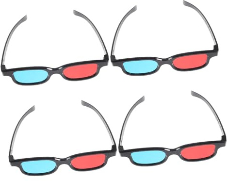 DOITOOL Lot de 4 Lunettes de Cinéma 3D en Plastique Légères et Confortables pour Smartphone et Ordinateur, pour Films et Télévision en 3D