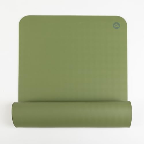Bodhi Yogamatte ECO PRO DIAMOND | Ultra Grip | Naturkautschuk | Ökologisch | Profi-Matte für Pilates & Gymnastik | Ideal für dynamisches Yoga & Hot Yoga | 185 x 60 x 0,6 cm | farn-grün