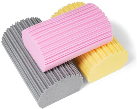 Sponges,3 PCS Damp Duster Dust Sponge Damp Clean Duster Sponge Dusters Sponges Cleaning Brush for Cleaning Blinds Glass Baseboards Vents Railings Mirrors Window Track Grooves Faucets