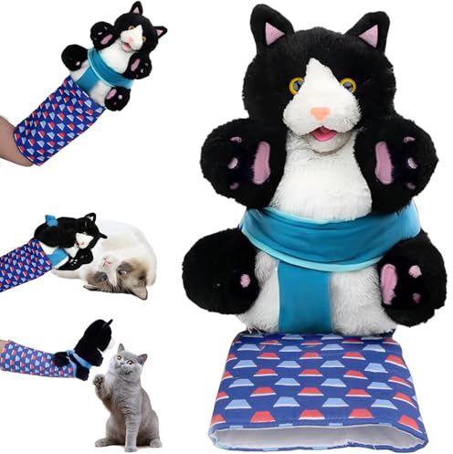 Dandin Cat Wrestling Puppet, Cats Hand Puppets Interactive Toys, Cat Wrestling Glove, Cats Toys, Cats Interactive Toy, Outdoor Cat Toys, Plush Stuffed Animal Toy Gifts