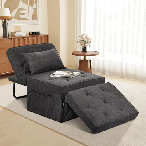 IJIALIFE 4-in-1 Sleeper Sofa Bed, Foldable Convertible Ottoman Chair