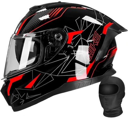 HALYING Motorradhelm Integralhelm für Herren Damen ECE-zertifizierter - ABS-Schale mit Doppelvisier Klapphelm, EPS-Dämpfung, 190° Sicht waschbarem Innenfutter | Leicht 1.45kg für Tag
