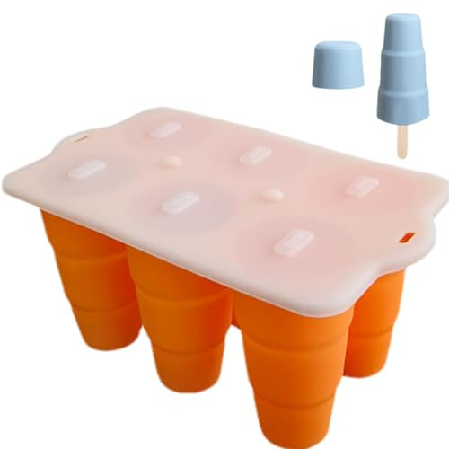 Molde Para Polos De Helado - Molde Para Polos Infantiles,Bandeja Segura Antifugas Con 6 Cavidades Para Postres Caseros, Yogur, Fruta Congelada Y Leche Materna