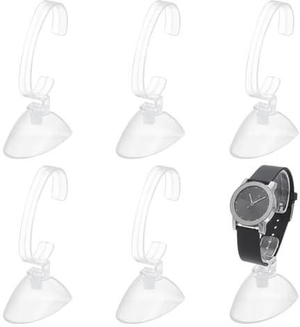 arricraft 6 Pcs C-Type Clear Acrylic Watch Display Stand, C Shaped Durable Wrist Watch Bracelet or Bangle Display Rack Holder Stand for Jewelry Shops Wristbands Stretchie Bangles