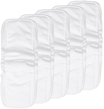 Greensen Pannolini per Bambini, Inserti Lavabili per Pannolini Design a 5 Strati con 2 Strati di Cotone e 3 Strati di Microfibra per Pannolini di Stoffa per Neonati e Bambini