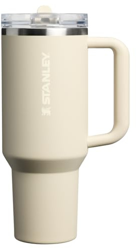 STANLEY Quencher ProTour Flipstraw Tumbler, 40 oz, Toasted Almond | Built-In Straw & Handle | Cupholder Compatible for Travel | Leakproof Insulated Stainless Steel Cup | BPA-Free