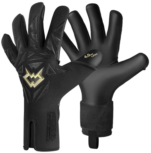 WVVOU Torwarthandschuhe Herren Und Kinder, Atmungsaktiv Fußballhandschuhe, Größe 6–10, 8–15+ Jahre, 4+3 mm Sticky Latex, Starker Grip