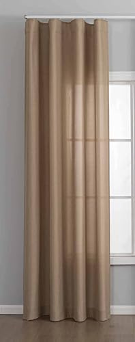 Gardinenbox Vorhang Cationic mit Wellenband »Wien« HxB 245x145 cm Taupe 1:2 Wellenband Bleibandabschluß Knitterarm Wellenfall 2025110