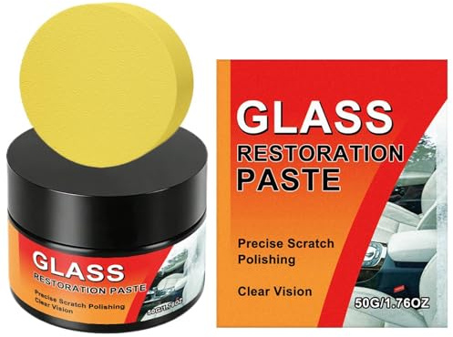 laxreheye Quitarañazos de parabrisas | 50g con Esponja y de Pulido y Limpieza | Removedor de rayones de vidrio para parabrisas de coche - para camión SUV RV furgoneta vehículo automotriz exterior