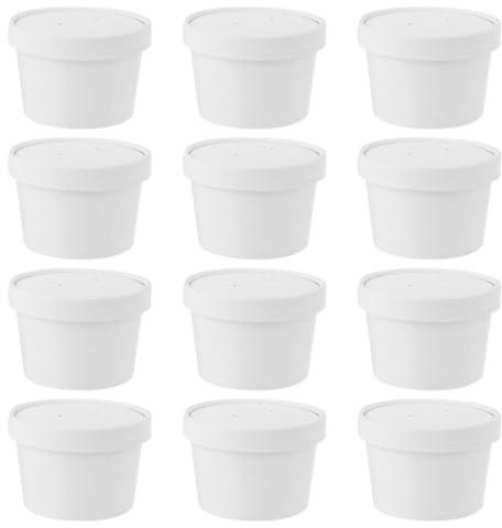 TOVINANNA 20 Set Scodelle per Gelato Monouso da 8oz Coperchio, Ciotole Dessert Usa e Getta per Yogurt e Gelato