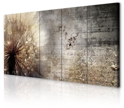decomonkey Bilder Pusteblume Blumen 200x80 cm 5 Teilig Leinwandbilder Bild auf Leinwand Vlies Wandbild Kunstdruck Wanddeko Wand Wohnzimmer Wanddekoration Deko Wanddeko Pflanzen