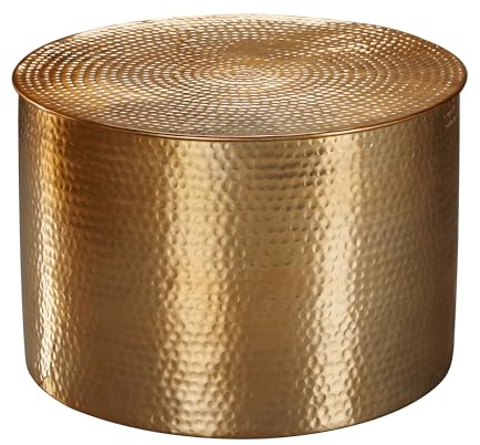 FineBuy Couchtisch Rund 61x61x40,5 cm Metall Gold, Wohnzimmertisch