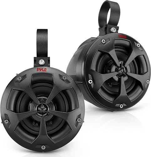 Pyle Casse Altoparlanti Impermeabili 2 Vie per Fuoristrada, 10 Centimetri, 800 Watt, Sistema Audio Marino per ATV, UTV, Quad, Jeep, Barca, Stereo Esterno a Gamma Completa, Nero