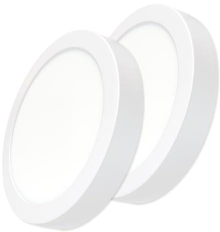 LED ATOMANT Pack 2x Plafon LED Superficie Redondo 300mm 24W, CCT (Selector de Color Blanco Calido, Neutro y Frio), 2200 Lumenes, Driver incluido