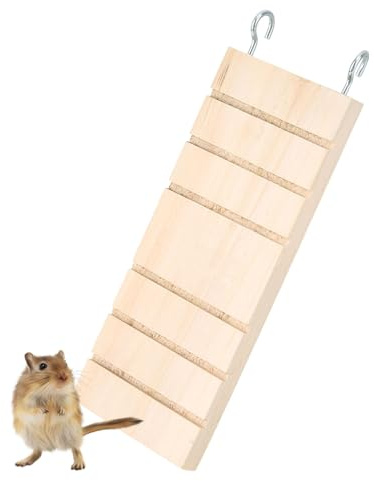 Wooden Pet Ladder Hamster Bird Stand Platform Toy Chewing Toys, Rest Board for Mouse, Chinchilla, Rat, Gerbil, Dwarf Hamster, Parrot