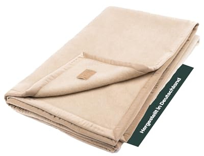 Ritter Decken Kirman Schah Kaschmirdecke 150 x 200 cm - Creme - Hochwertige Wolldecke aus Kaschmir - Warme & Luxuriöse Wolldecke - Made in Germany