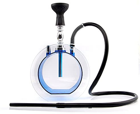 chicha Narguilé Ensemble Shisha, Ensemble de Narguilé Arabe Rond Acrylique Narguilé Facile a Porter pour La Maison, Voitures et Fêtes