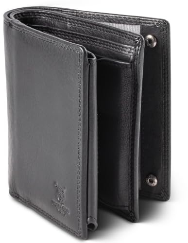 MATADOR Geldbörse Herren Leder Schwarz #Toronto mit edler Geschenk Box, Elegantes Portmonee RFID Schutz, Luxus Geldtasche Herren Viele Kartenfächer in Schwarz Nappa