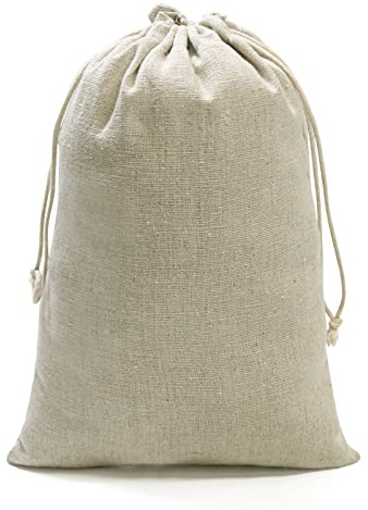 SumDirect 20Pcs Cotton Muslin Bags-Brown Large lightweight Gift Bags Breathable Pouches with Drawstring Reusable Packing Storage Bags for Wedding, Party, Birthday (20x30cm)