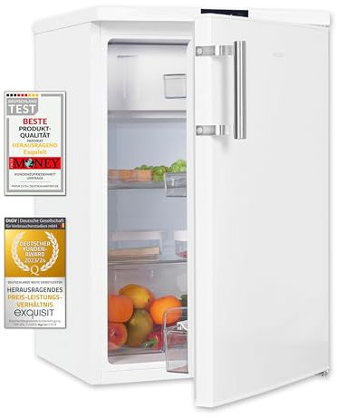 Exquisit Kühlschrank KS16-4-HE-010D weiss | 120 l Nutzinhalt | EEK D | LED-Licht