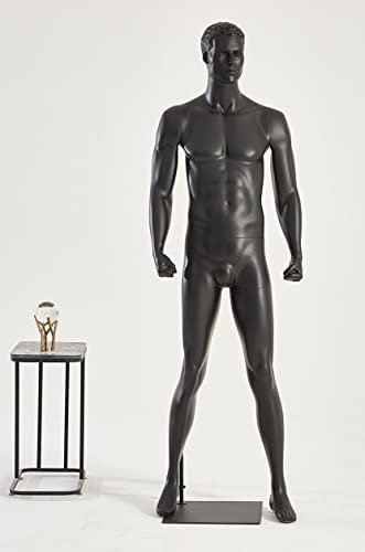 M26-8 schwarz Mann Eurotondisplay komplett geformter Kopf Männliche Schaufensterpuppe stehend schwarz oder weiß matt Schick und Elegant