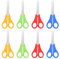 Laughhe 8 Stück Kinderscheren Set mit 5 cm-Maß Runde Spitze Schere für Rechtshänder und Linkshänder Bastelschere Papierschere Anfängerschere aus Rostfreiem Stahl 13 cm, Farbig Sortiert