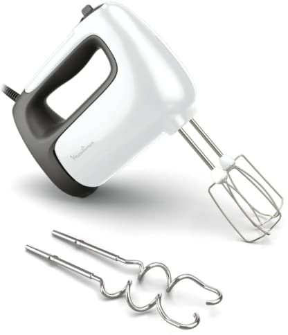 Moulinex HM462110 Prep'Mix Handmixer, Leistung 500 W, Schneebesen und Knethaken aus Edelstahl, 5 Geschwindigkeitsstufen, Turbo-Einstellung, Zubehör für Tauchmixer