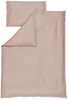 Kindsgut Babybettwäsche Baumwolle 100x135 cm, Altrosa, 2-teilig | Deckenbezug und Kissenbezug 40x60 cm, atmungsaktiv, Chevron, Reißverschluss, waschbar 40 °C, trocknergeeignet