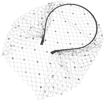 BZKSER schleier schwarz -1pcs Fascinator Schwarz Mesh Schleier Stirnband der 1920er Jahre Damen Kopfschmuck Fascinator Hochzeit Teeparty Abschied Damen Schleier Braut Kopfschmuck 50er Jahre Fascinator