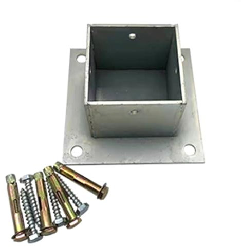 Supports de pergola carrés galvanisés, support de poteau 7x7 8x8 pouces avec accessoires d'installation, hauteur 5 , support de clôture de terrasse de jardin extérieur universel, support de poteau (