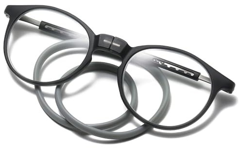 Kexinsuo-Lesebrille Anti-Blaulicht, Magnetverschluss Clip, für Damen&Herren-Faltbares, Verstellbares (grey, 3.5, x)