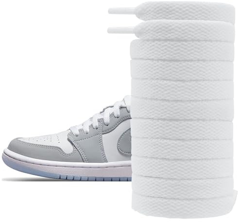 UamGlsob Cordones Planos de Algodón para Air Jordan 1 2 3 4 5 6 7 8 | 8mm Anchos,Suave y Resistente Repuesto para Zapatillas Deportivas