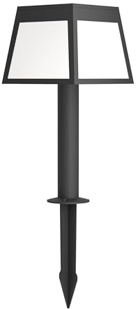 EGLO LED Solarlampe stehend Altilia Außenlampe | mit Erdspieß und Bewegungsmelder, Solar Stehlampe außen, Außenleuchte Garten aus schwarzem Kunststoff, IP44, 56 cm