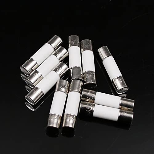 VZJIUOJW Sicherungsautomat 100 Stück Keramiksicherung 5 mm x 20 mm träge T 0,5 A 1 A 2 A 3 A 4 A 5 A 6 A 8 A 10 A 13 A 15 A 20 A 30 A 250 V Sicherungsautomat Auto (Size : 10A 100pcs)