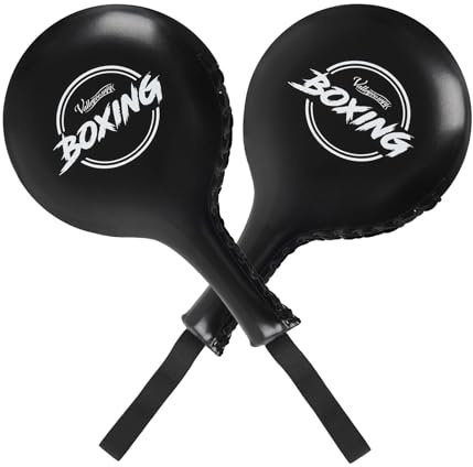 Valleycomfy 2 Pack Boxing Target Paddles,Taekwondo Kick Pads,MMA Punching Paddles,Kickboxing Striking Target Pads,Martial Arts Training Paddles(Black)