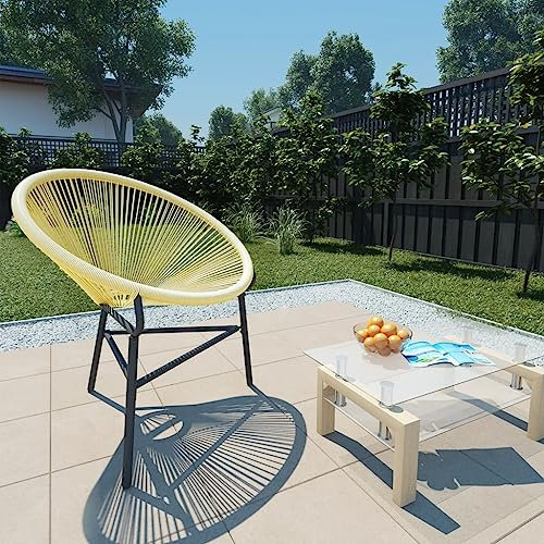 HEFZGDB Acapulco-Gartenstuhl Poly Rattan Beige Balkonstuhl Loungesessel Sonnenliege Geeignet für den Pool, die Terrasse und die Veranda.